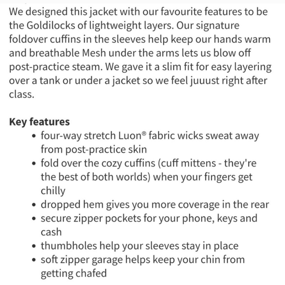 Lululemon Forme Jacket - Picture 16 of 16